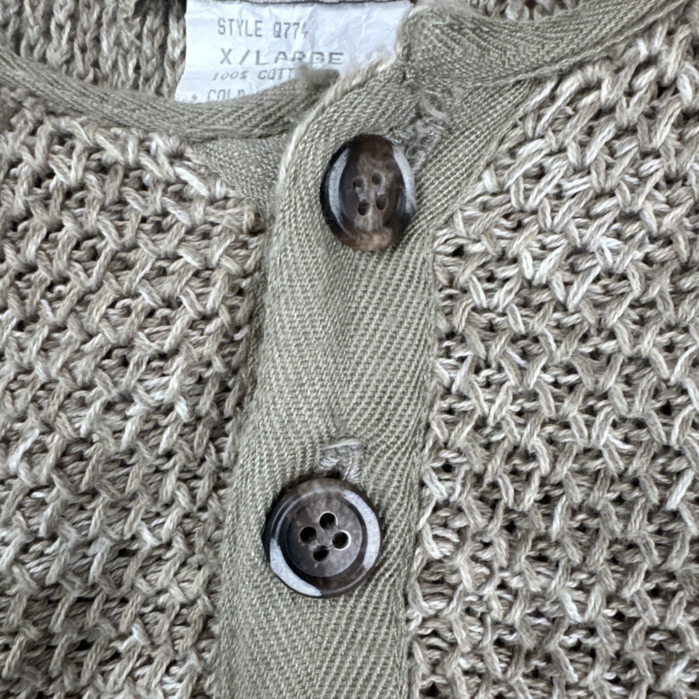 Unlimited Quest Men's Waffle Knit Henley Sweater XL 100% Cotton Made in Canada - Picture 3 of 5